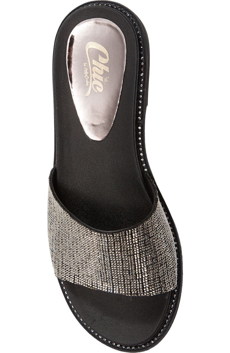LADY COUTURE Rhinestone Slide Sandal, Alternate, color, Black
