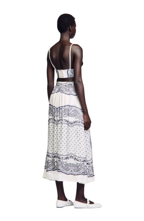 Sandro Printed Skirt-overlay Shorts In Multi