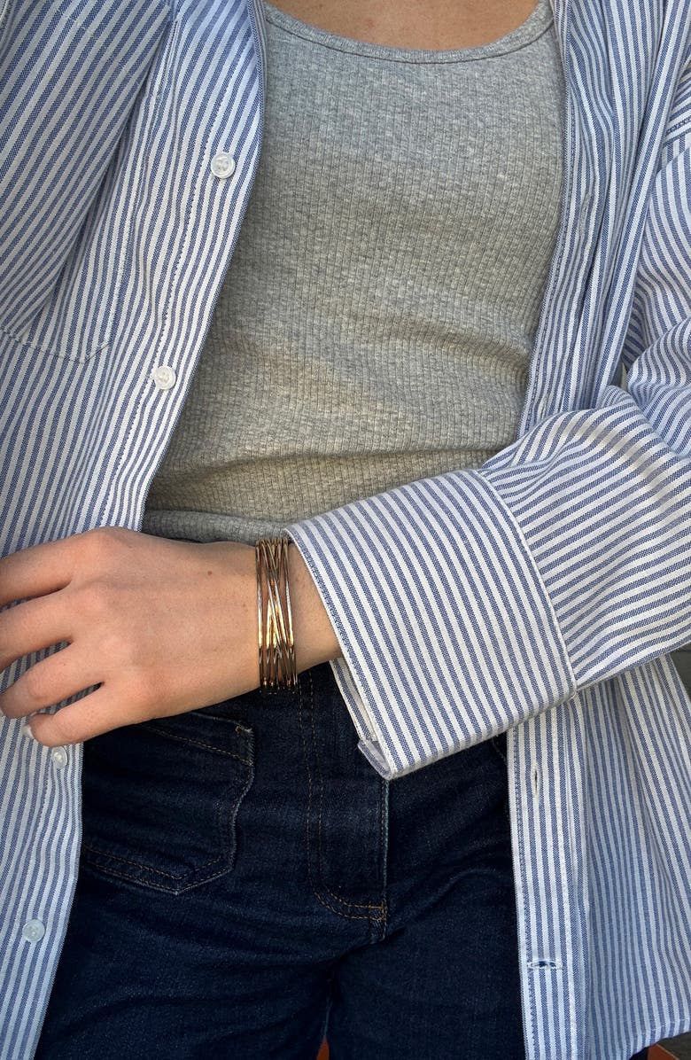 BaubleBar Iman Layered Bangle Bracelet, Alternate, color, Gold