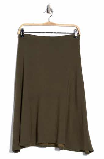Flared Pull-On Midi Skirt