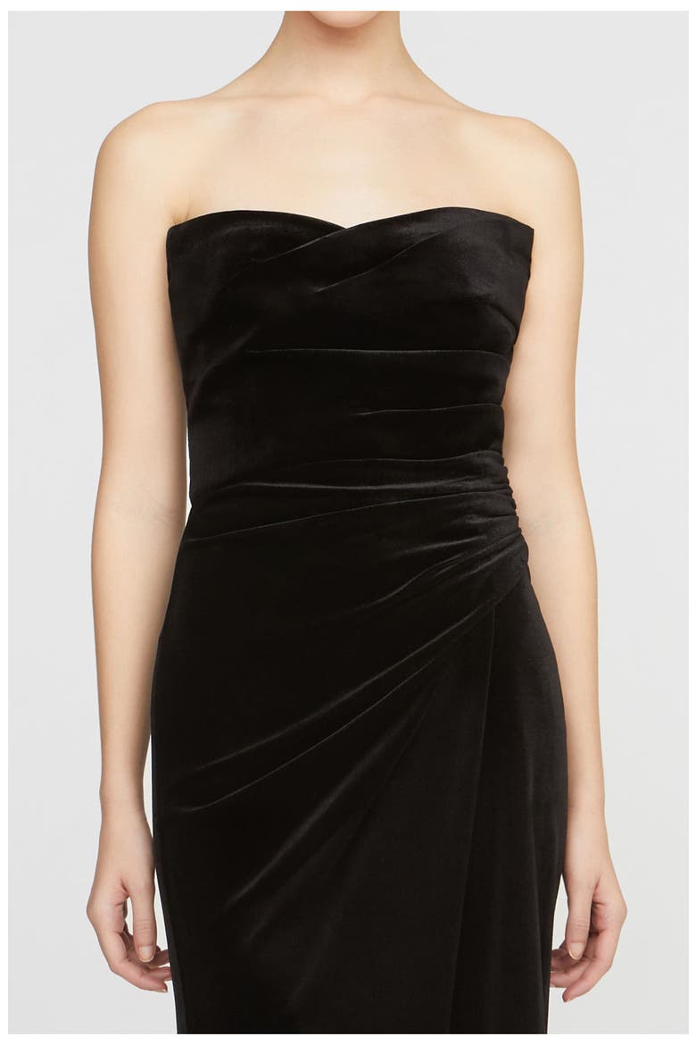 Imara Velvet Midi Dress, Alternate, color, Black