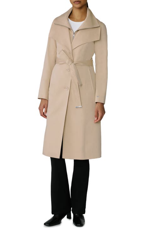 Ilana Water Repellent Bib Detail Cotton Blend Trench Coat