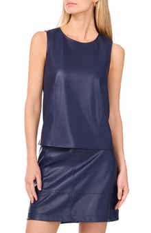 Vince Camuto Faux Leather Tank
