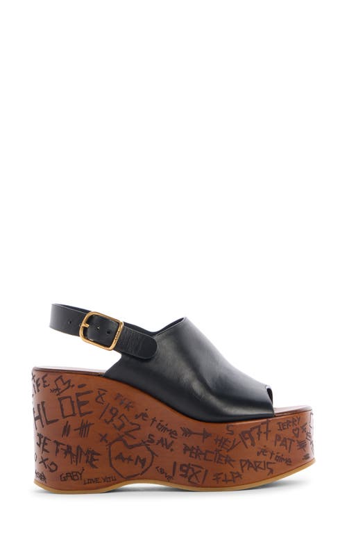 Chloé Maxime Wedge Sandals In Black
