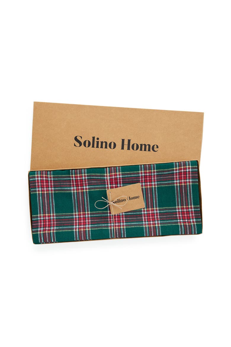 Linen Table Runner - Green Tartan Plaid, Alternate, color, Green