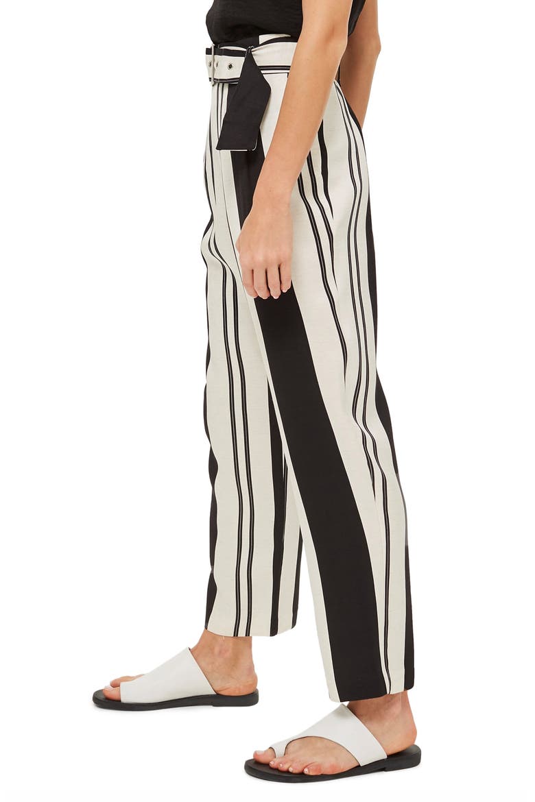 Dolly Stripe Tapered Trousers, Alternate, color, BLACK MULTI