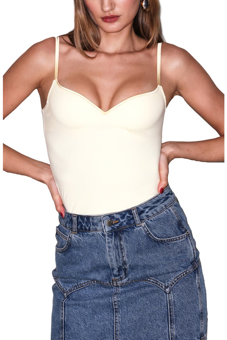 Scooped Neck Built-In Bra Cami, Main, color, Buttercup