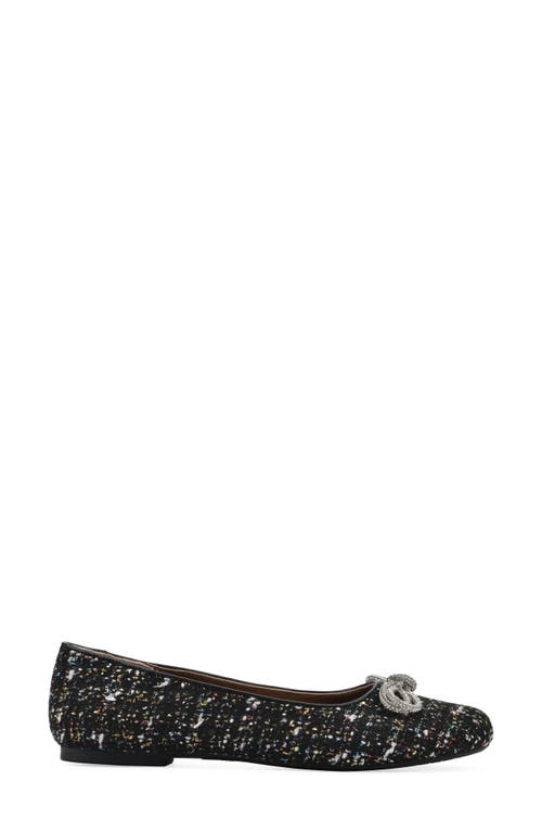 Cliffs By White Mountain Sashimi Embellished Bow Flat In Black Multi Fabric