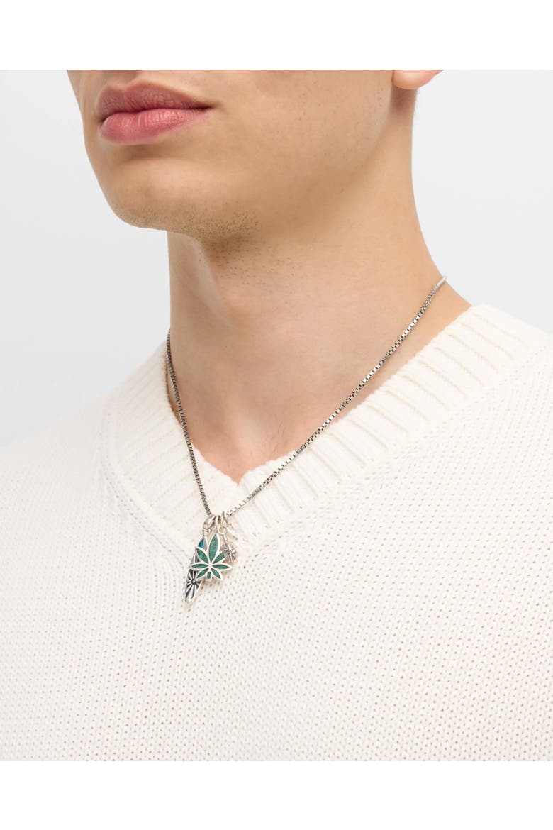 Sterling Silver Surf Charm Necklace, Alternate, color, SILVER