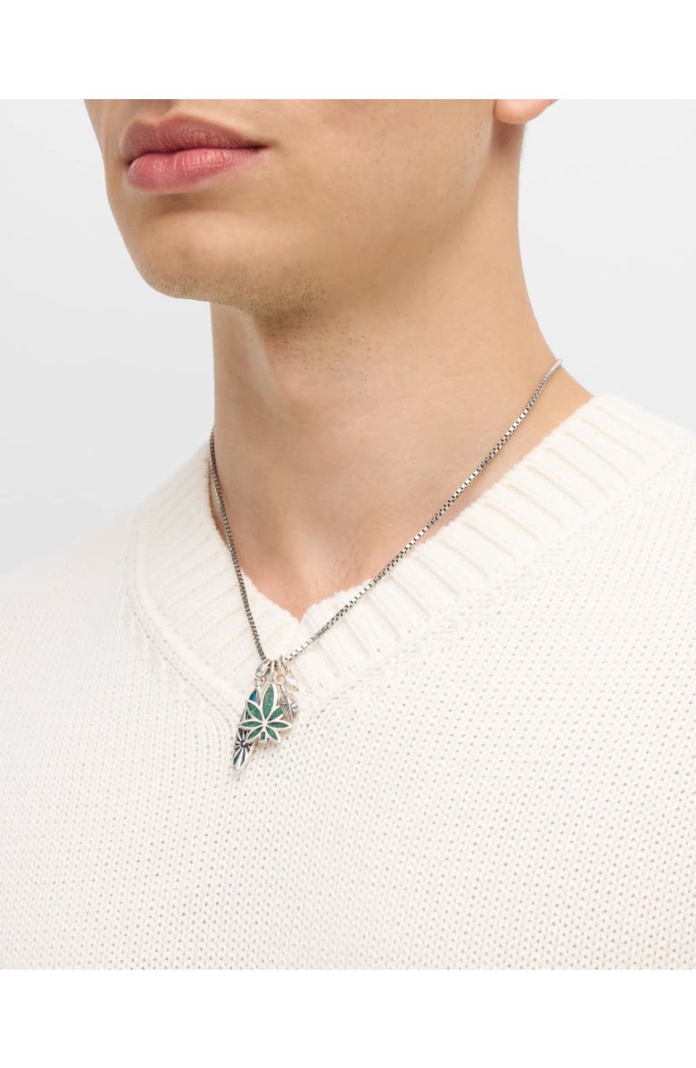 Jan Leslie Sterling Silver Surf Charm Necklace, Alternate, color, Silver