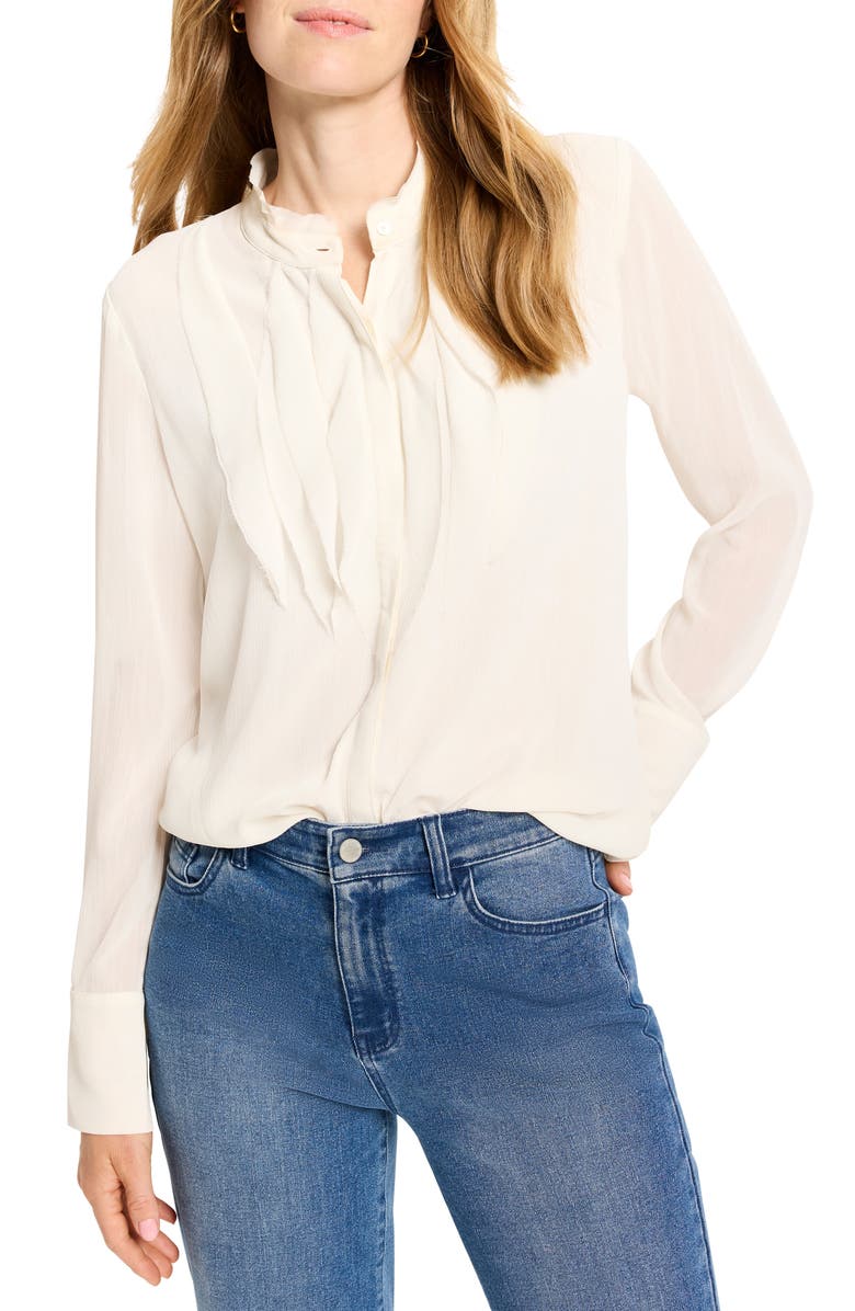 NIC+ZOE Falling Chiffon Top, Main, color, Classic Cream