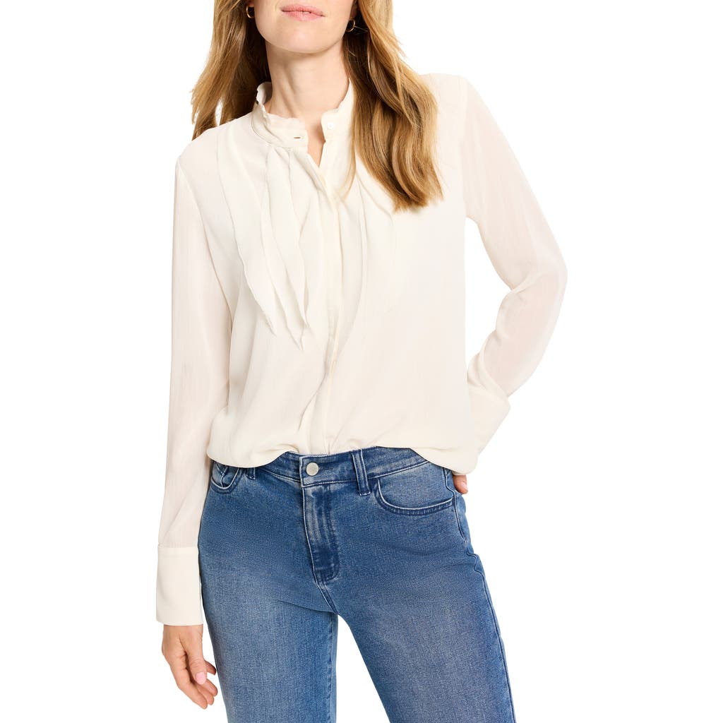 Nic + Zoe Nic+zoe Falling Chiffon Long Sleeve Top In White