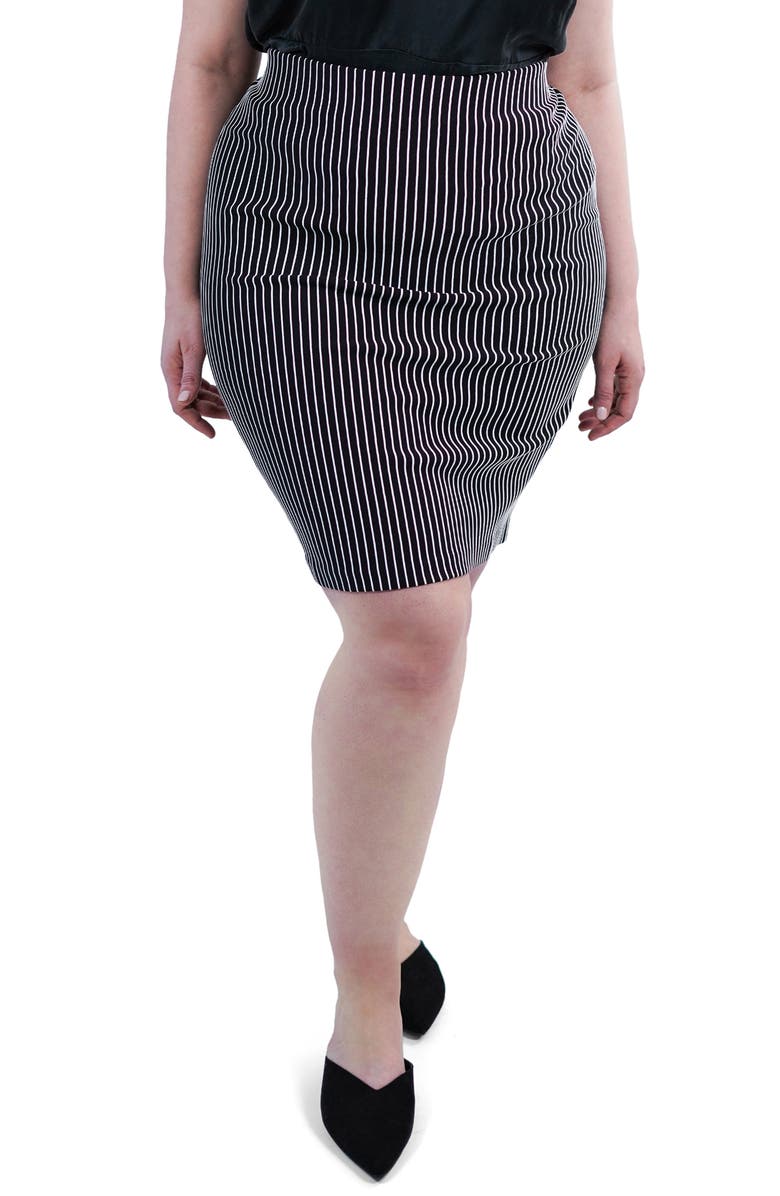 Marée Pour Toi Textured Stripe Skirt, Main, color, 