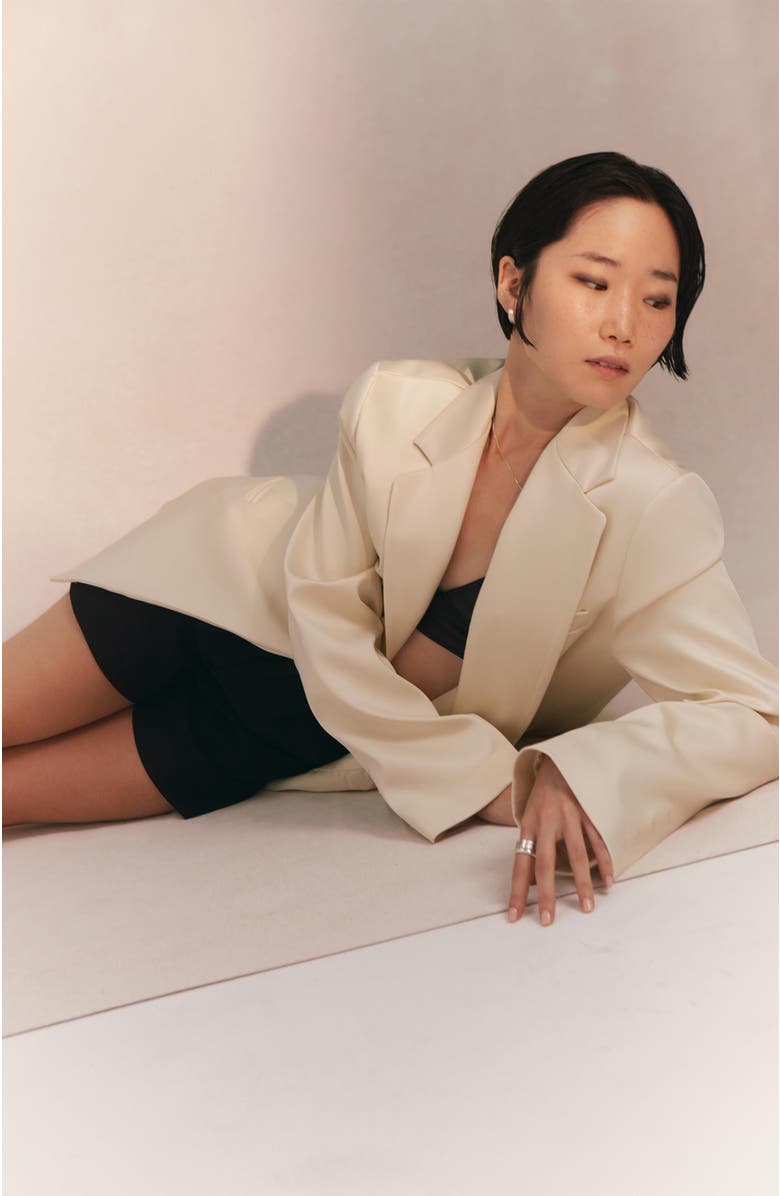 LOUPN Curved Earrings, Alternate, color, Silver