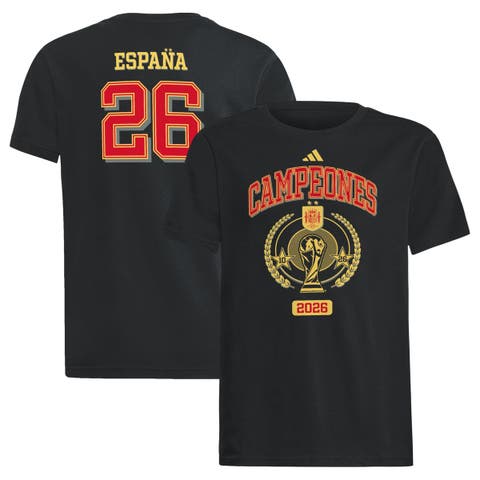 Youth adidas Black Spain National Team 2026 FIFA World Cup Champions Trophy T-Shirt