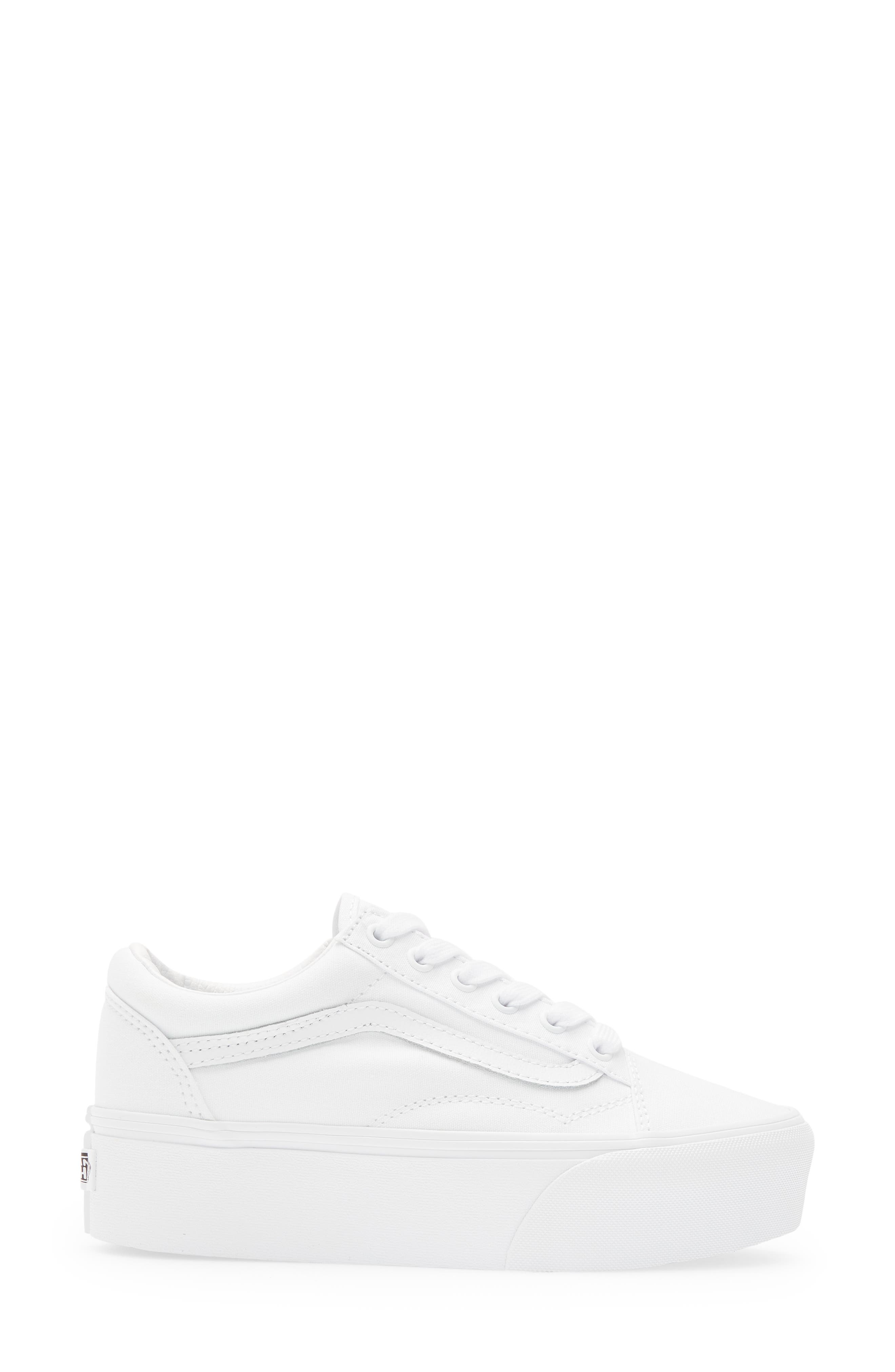 Old Skool Stackform Sneaker, Alternate, color, TRUE WHITE