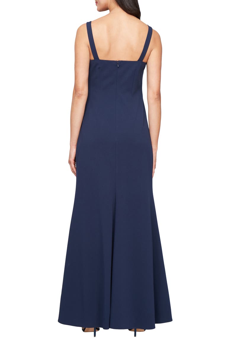 Stretch Crepe Gown with Bolero Jacket, Alternate, color, NAVY