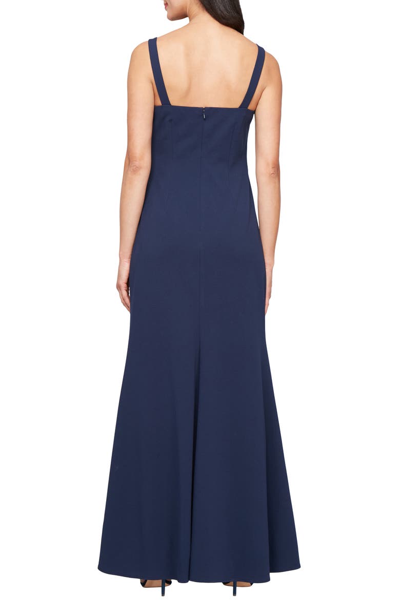 Alex Evenings Stretch Crepe Gown with Bolero Jacket, Alternate, color, Navy