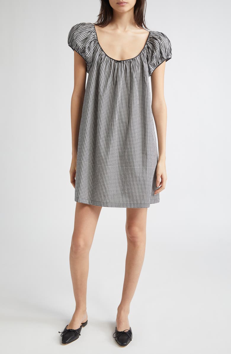 DÔEN Julia Gingham Cotton Shirt Dress, Main, color, 