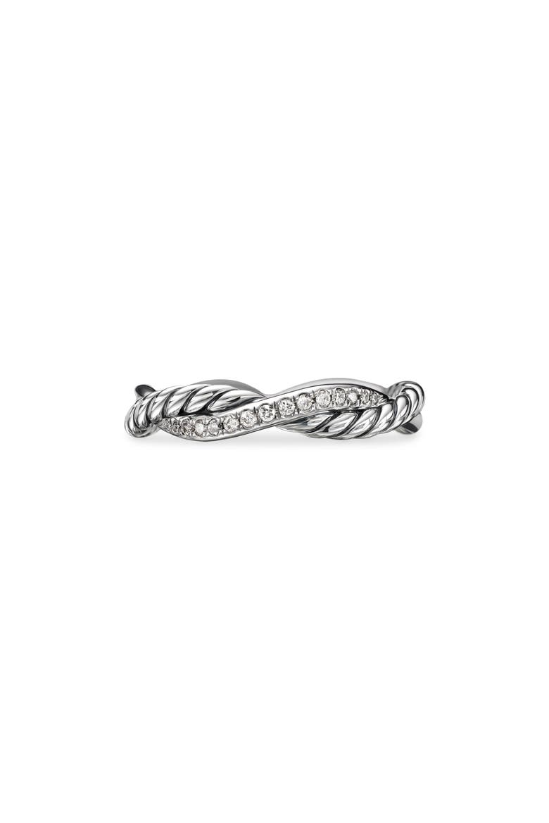 Petite Infinity Band Ring in Sterling Silver with Pavé Diamonds, Main, color, SILVER/ DIAMOND