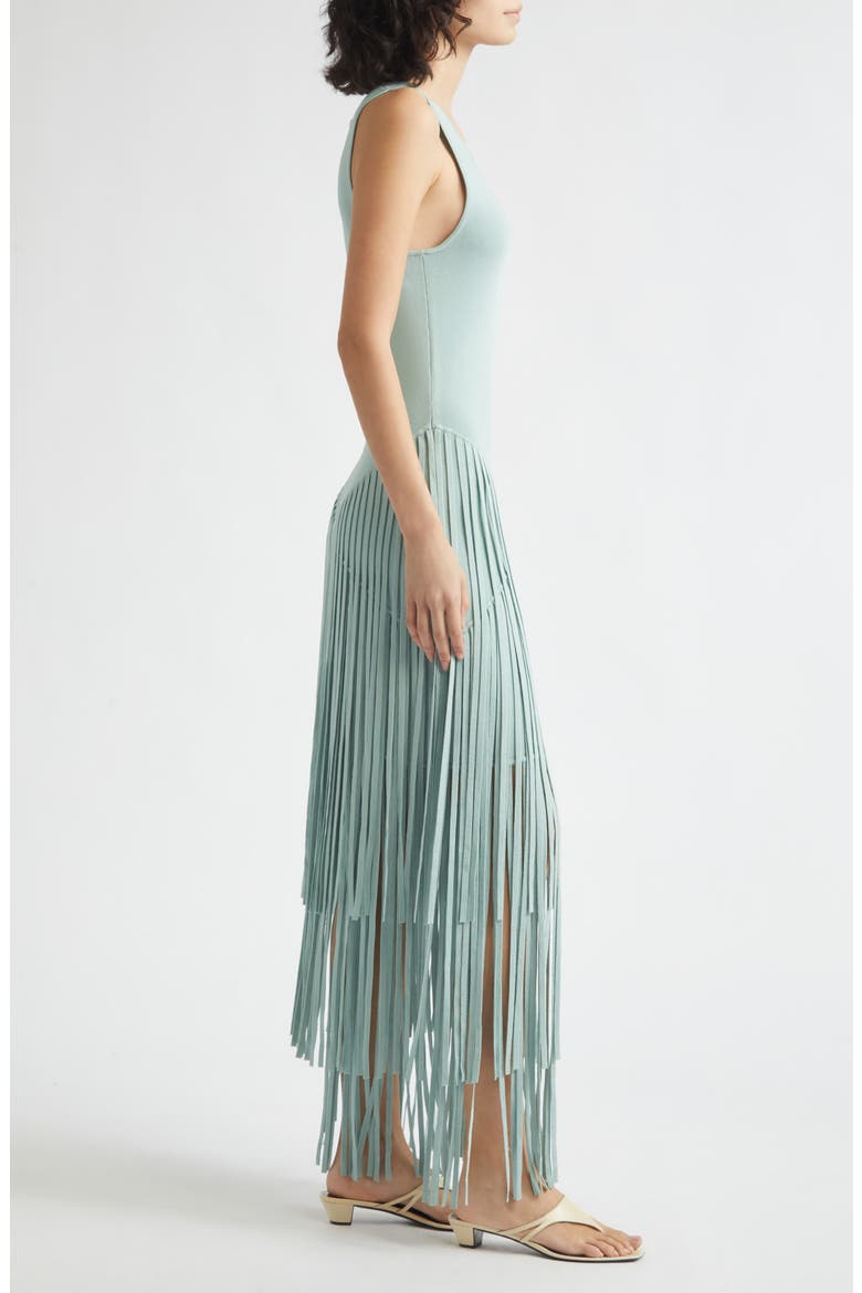 Jora Drop Waist Fringe Hem Maxi Dress, Alternate, color, SEABREEZE