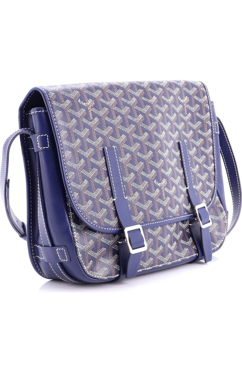 Pre-Owned Goyard Belvedere Messenger Bag Coated Canvas MM, Alternate, color, Blue