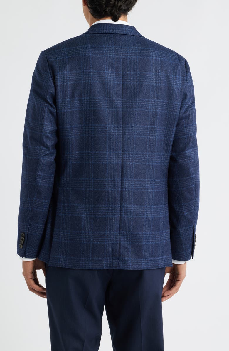Emanuel Berg D-Constructed Navy Check Wool Flannel Sport Coat, Alternate, color, Dark Blue
