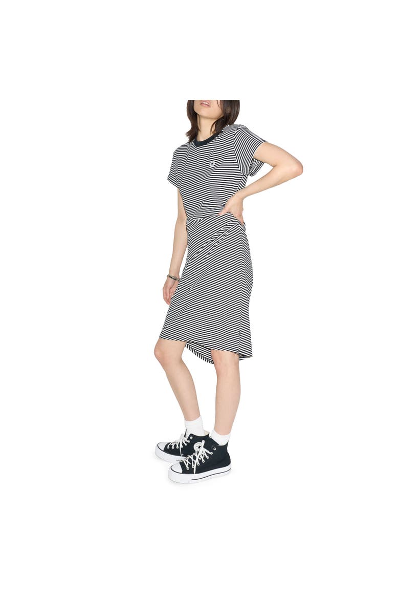 Print Drape Tee Dress, Alternate, color, Converse Black Stripe