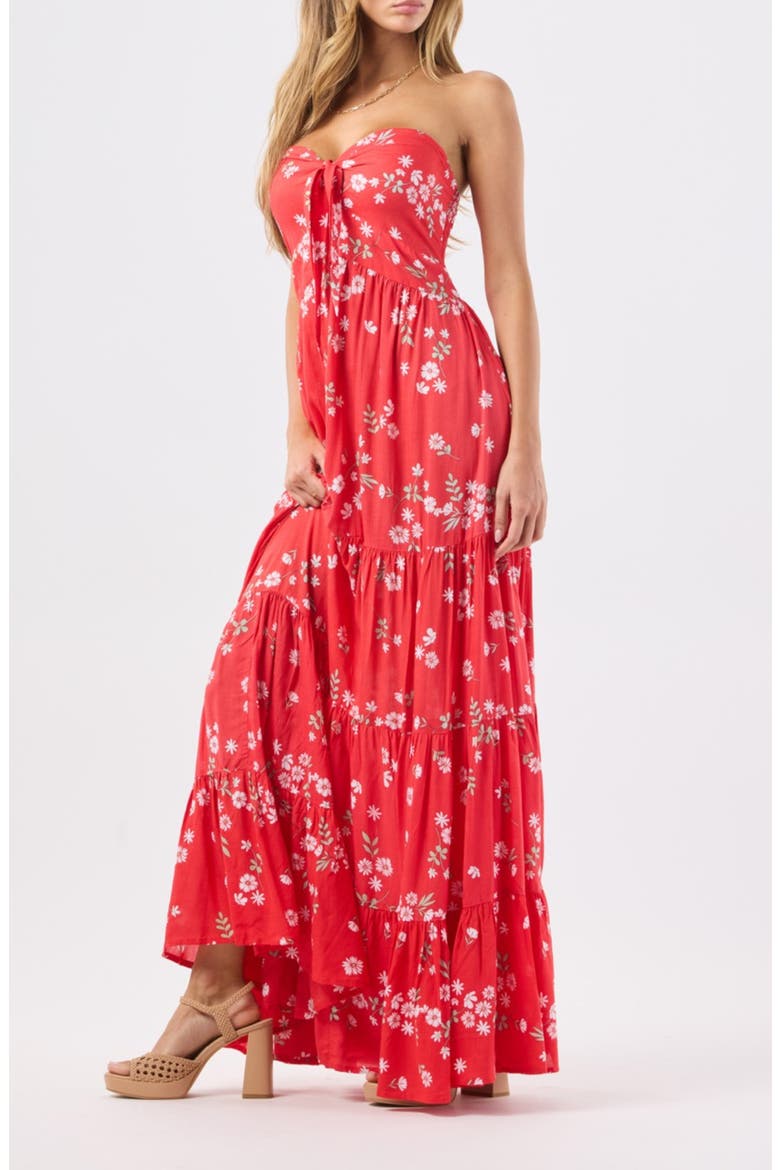 Gardenia Maxi Dress, Alternate, color, FLORET RED