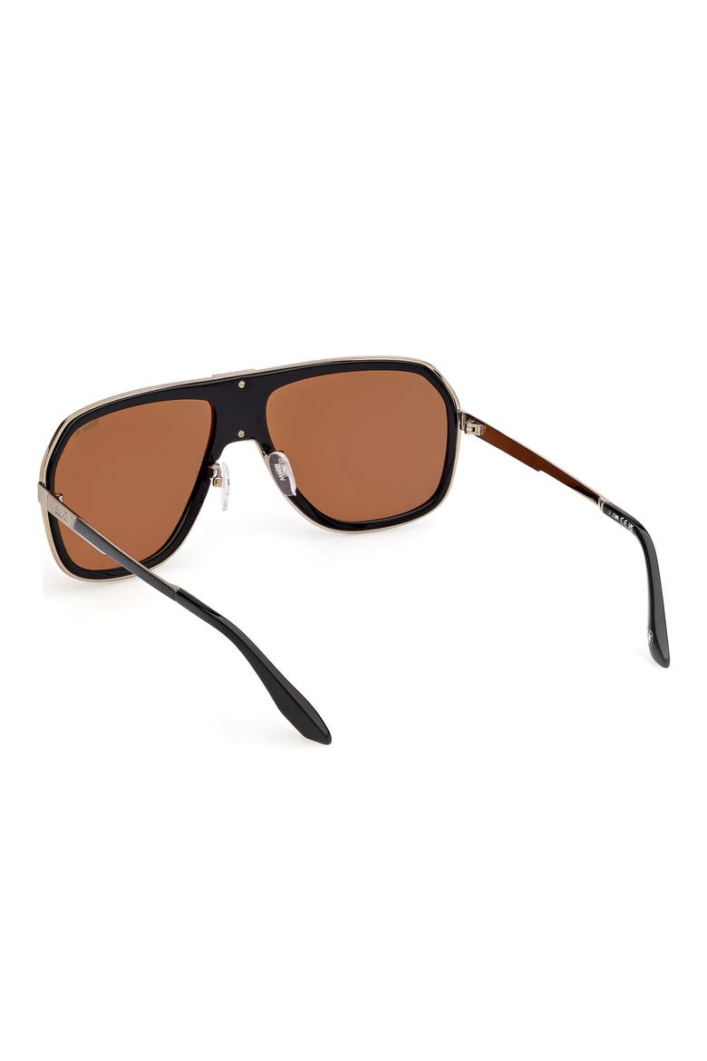63mm Sunglasses, Alternate, color, SHINY BLACK / ROVIEX MIRROR