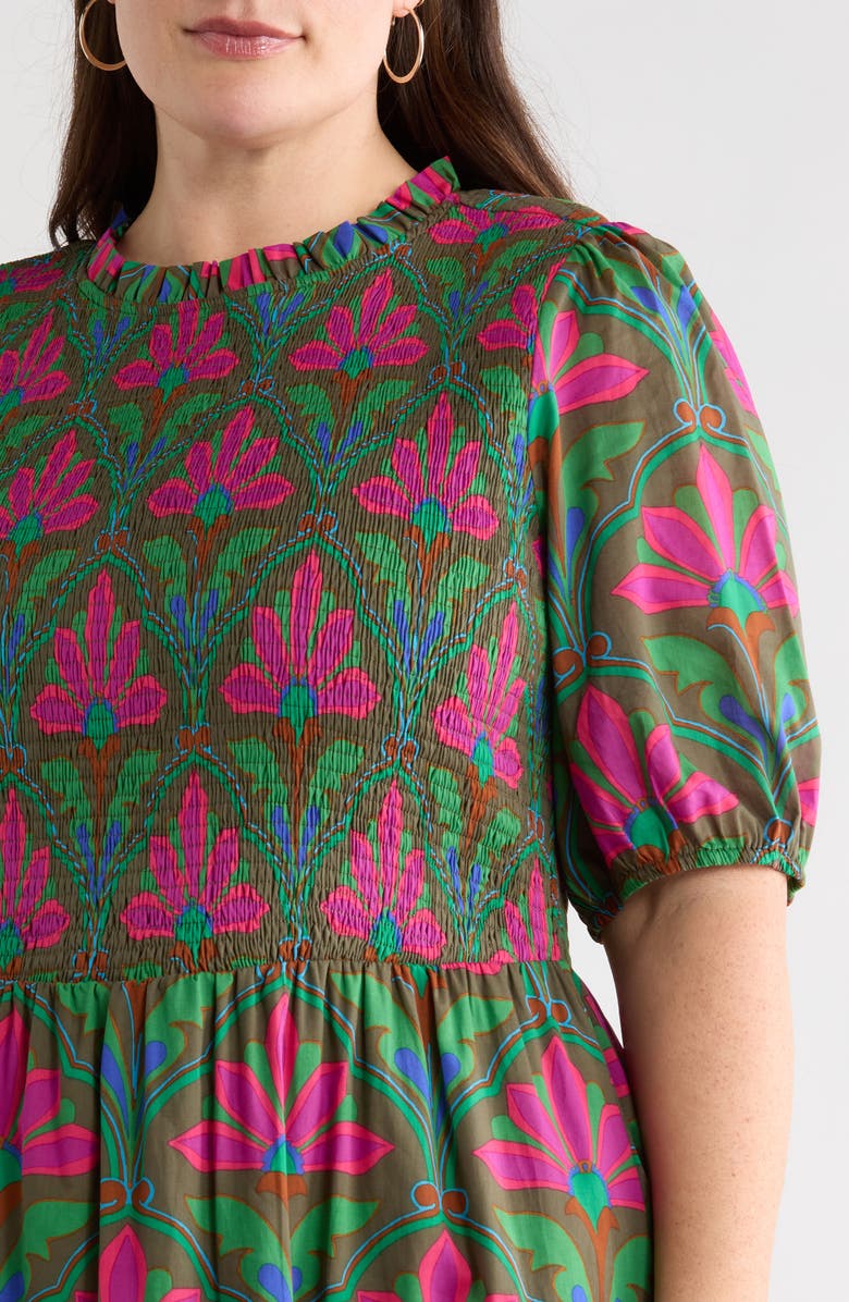 SUGARLIPS Evanna Floral Bermy Smocked Maxi Dress, Alternate, color,