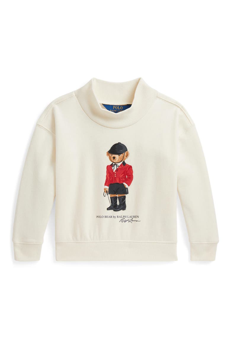 Kids' Polo Bear Graphic Print Fleece Sweatshirt, Main, color, CREAM