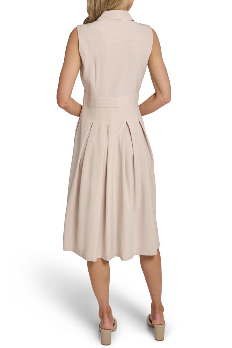 Commuter Sleeveless Shirtdress, Alternate, color, KHAKI