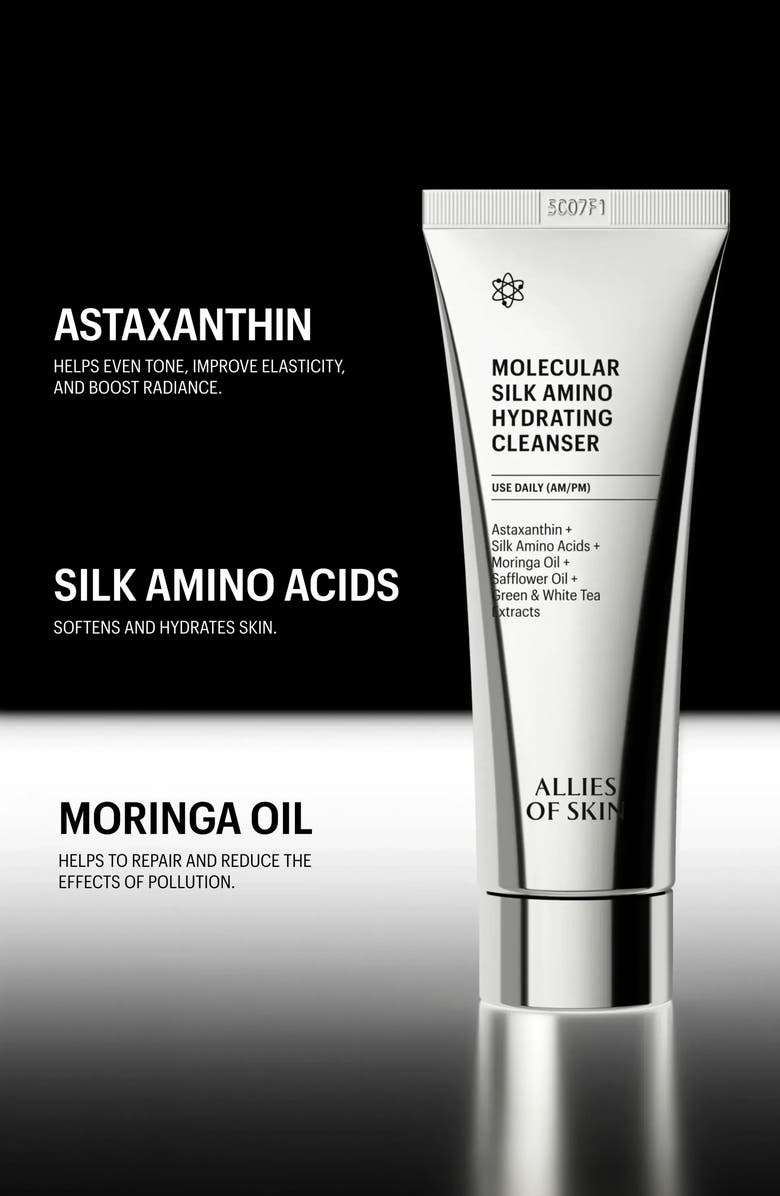 ALLIES OF SKIN Molecular Silk Amino Hydrating Cleanser, Alternate, color, 