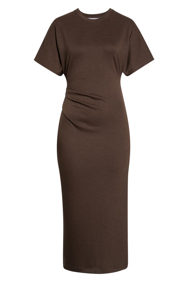 Side Ruched Midi Dress, Alternate, color, WILLOW