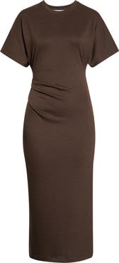 Vince Side Ruched Midi Dress