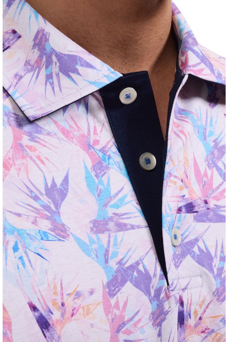 Hendrix Floral Pima Cotton Polo, Alternate, color, PINK