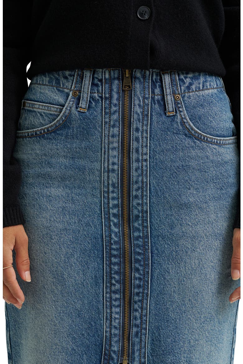 Zip Front Denim Skirt, Alternate, color, INDIGO CAST