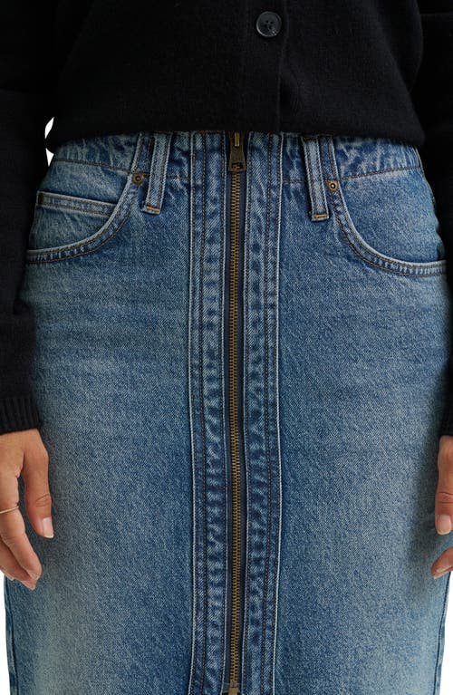 Lee Zip Front Denim Skirt In Blue