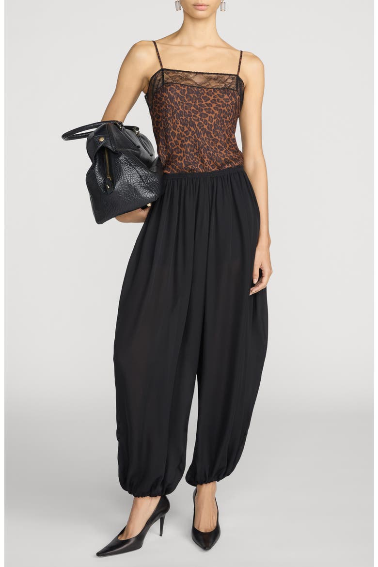 The Lace Inset Silk Camisole, Alternate, color, DARK LEOPARD MULTI