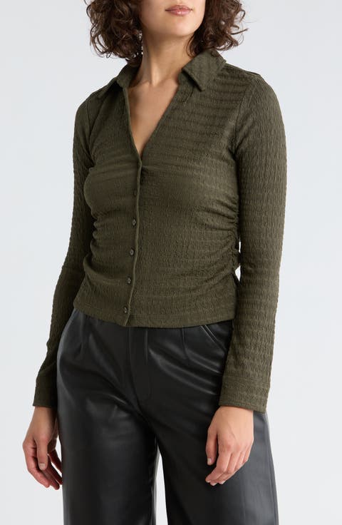 Lace Slim Button Front Sweater