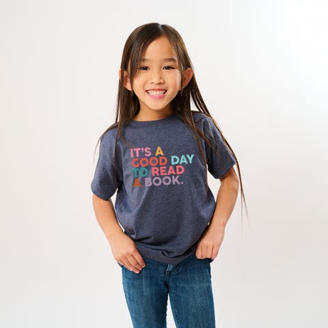 It's A Good Day To Read A Book Colorful Short Sleeve T-Shirt Youth