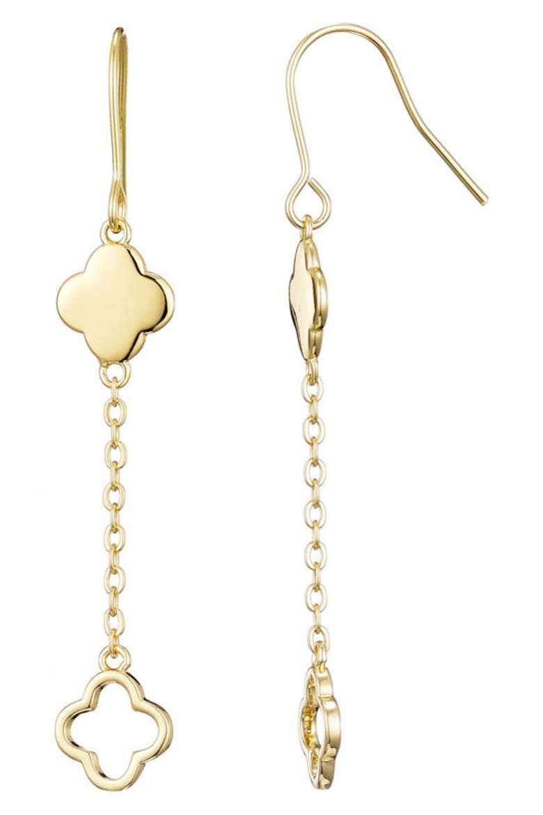 Clover Drop Earrings, Alternate, color, GOLD