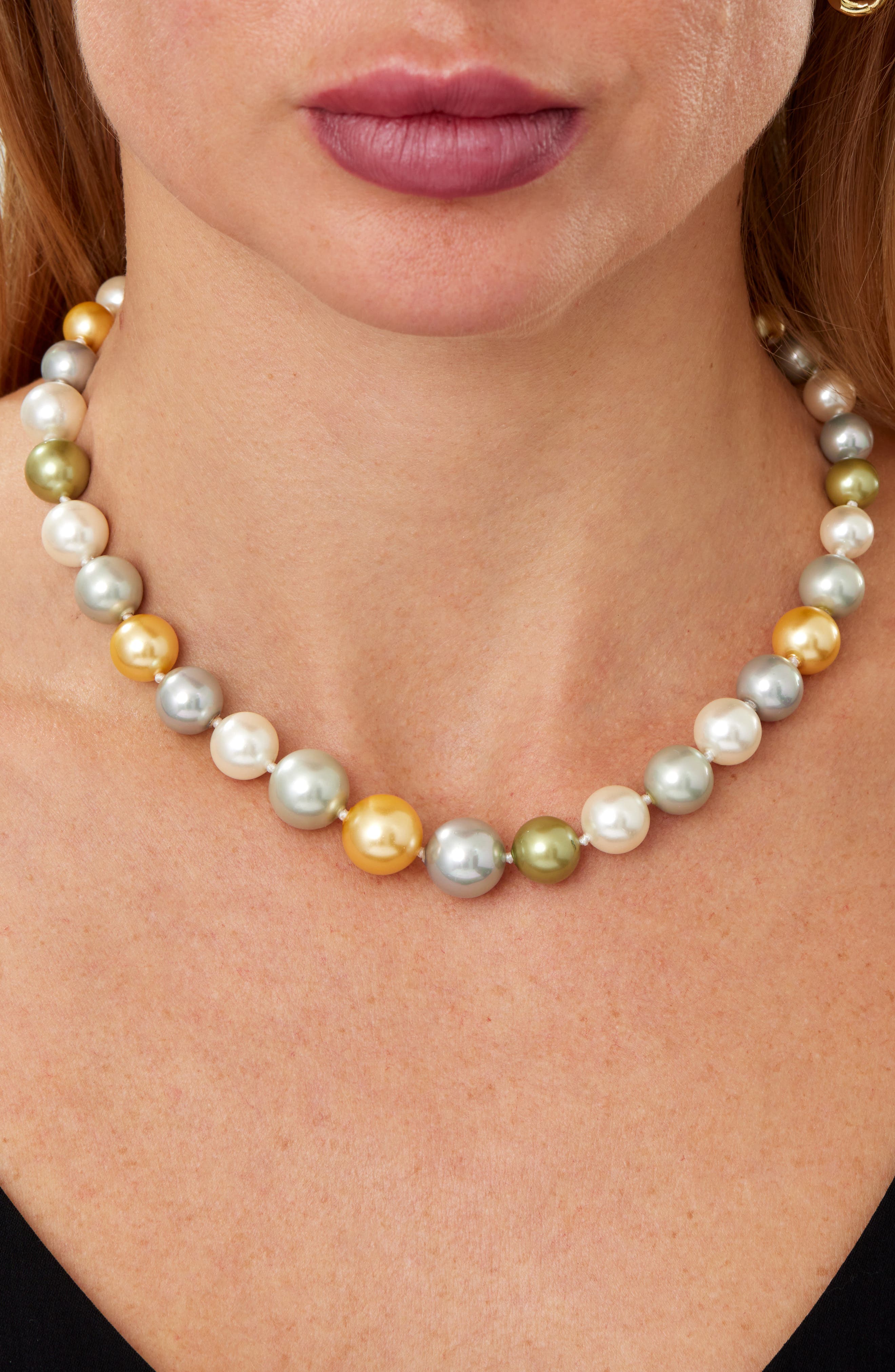 SAVVY CIE JEWELS Multicolor Shell Pearl Necklace (Women) | Nordstromrack