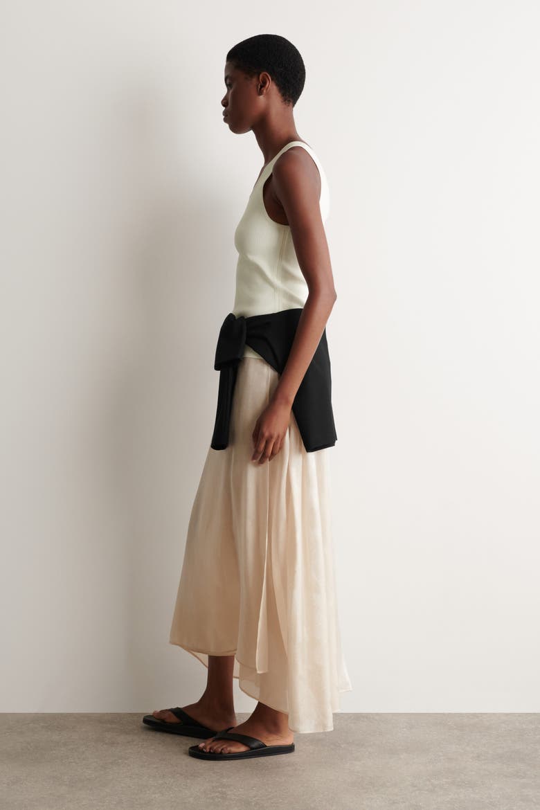 Jacquard Handkerchief Midi Skirt, Alternate, color, CREAM