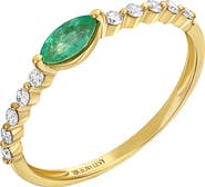 Bony Levy El Mar 18K Gold Diamond & Emerald Stacking Ring
