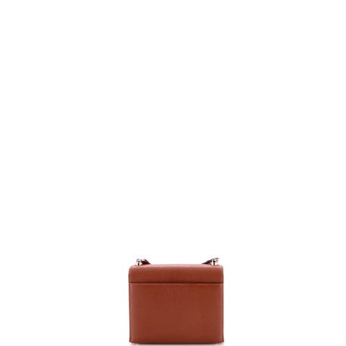 Pre-owned Hermes Hermes Verrou Bag Chevre Mysore And Canvas Mini In Brown