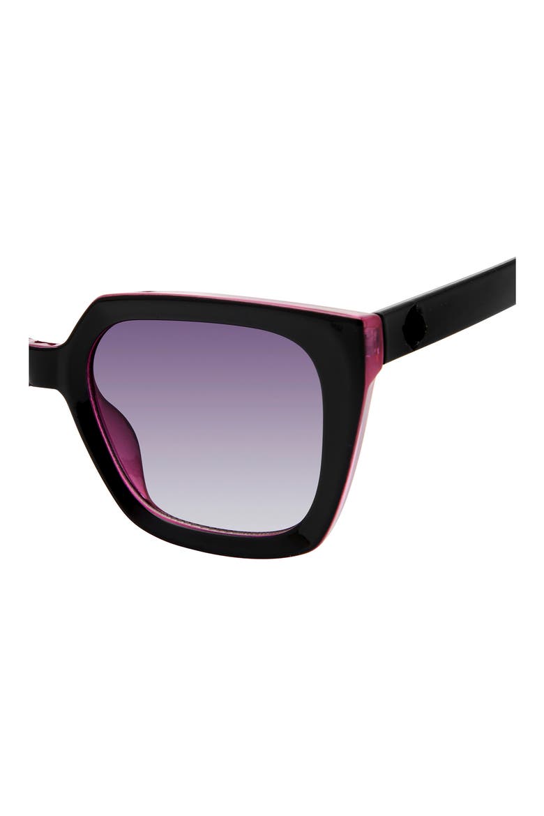 53mm Square Sunglasses, Alternate, color, BLACK CRYSTAL FUCHSIA/ SMOKE