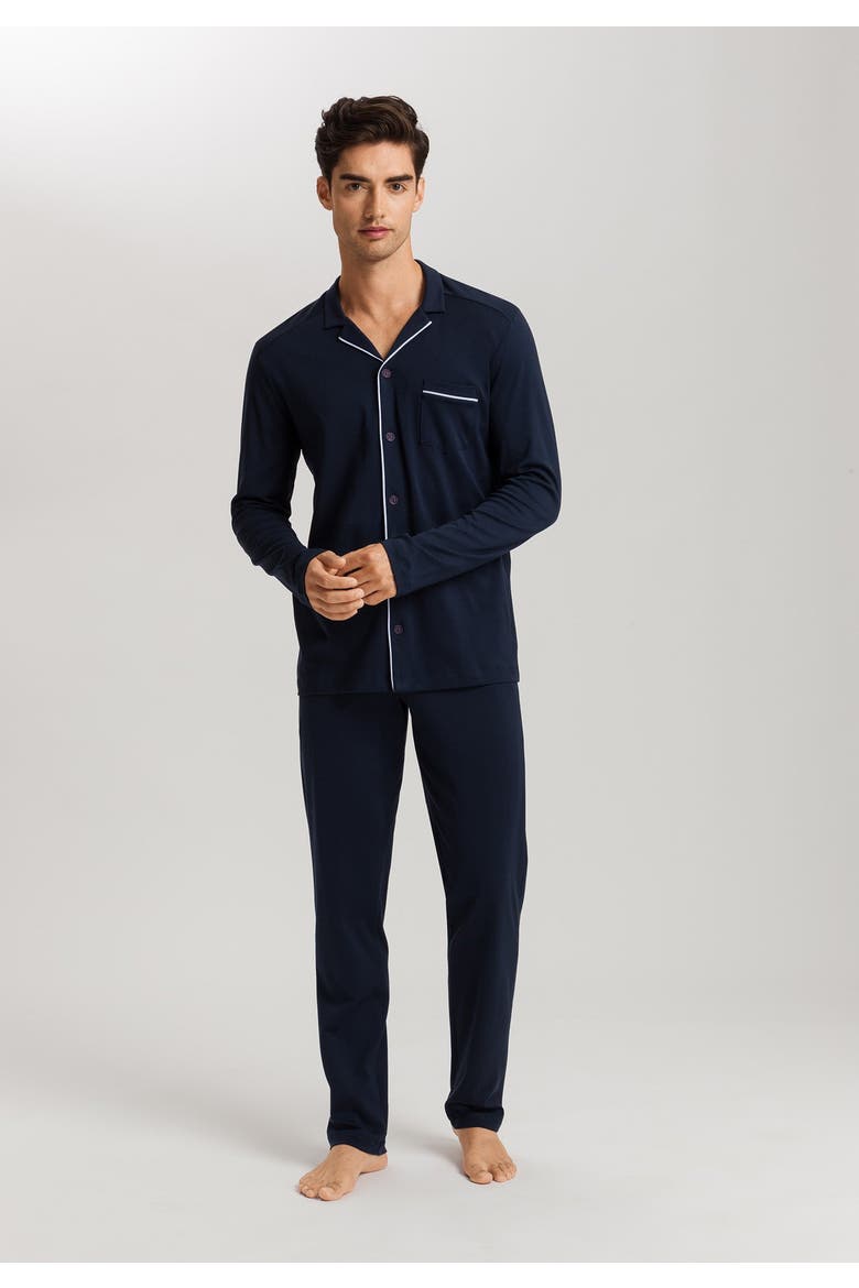 Night And Day Button Front Cotton Pajama Set, Alternate, color, Deep Navy