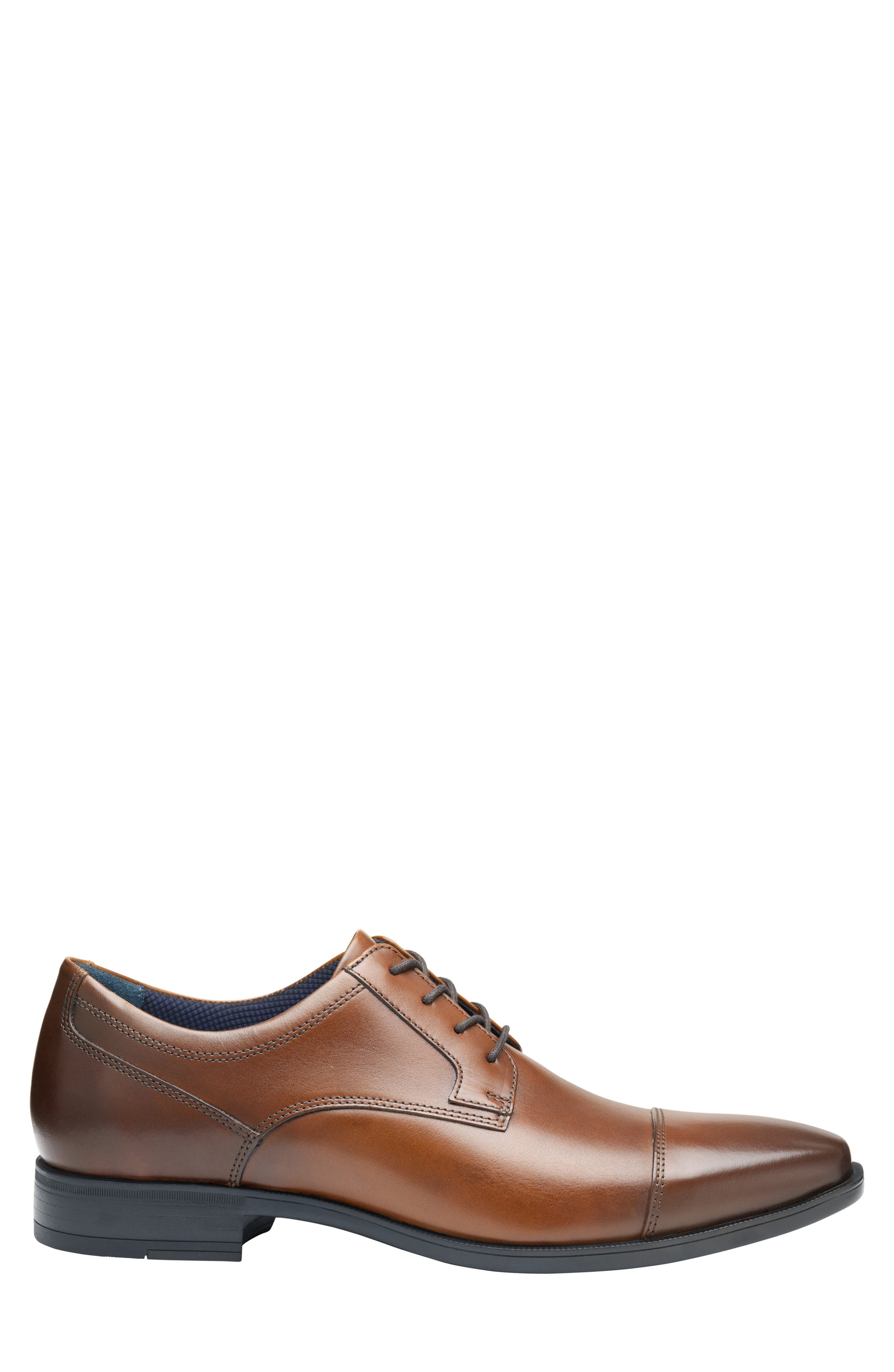 Johnston & Murphy Landon Cap Toe, Alternate, color, Tan Full Grain